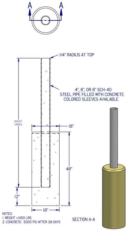 Traffic Products: Pipe Bollard
