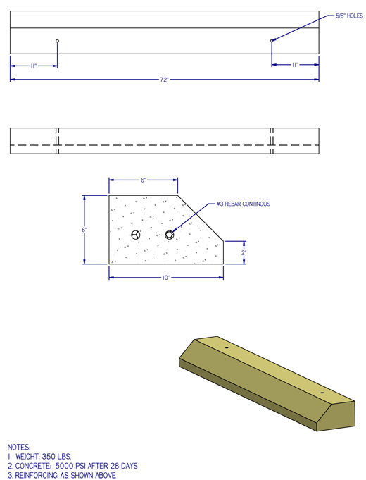 Precast Parking Curb